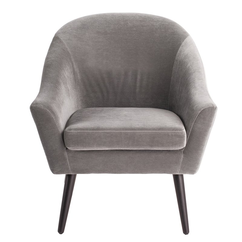 Natural Greige Luxe Velvet Accent Chair in French Gray