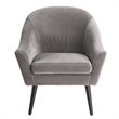 Natural Greige Luxe Velvet Accent Chair in French Gray