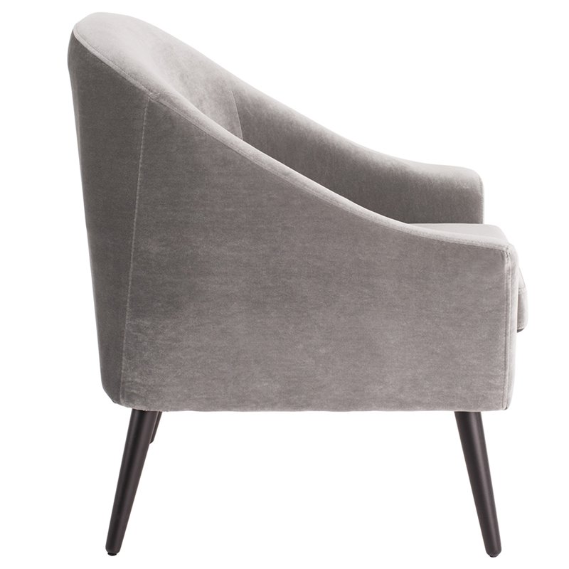 Natural Greige Luxe Velvet Accent Chair in French Gray