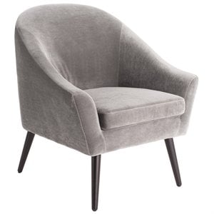 Natural Greige Luxe Velvet Accent Chair in French Gray