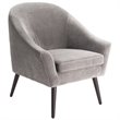 Natural Greige Luxe Velvet Accent Chair in French Gray
