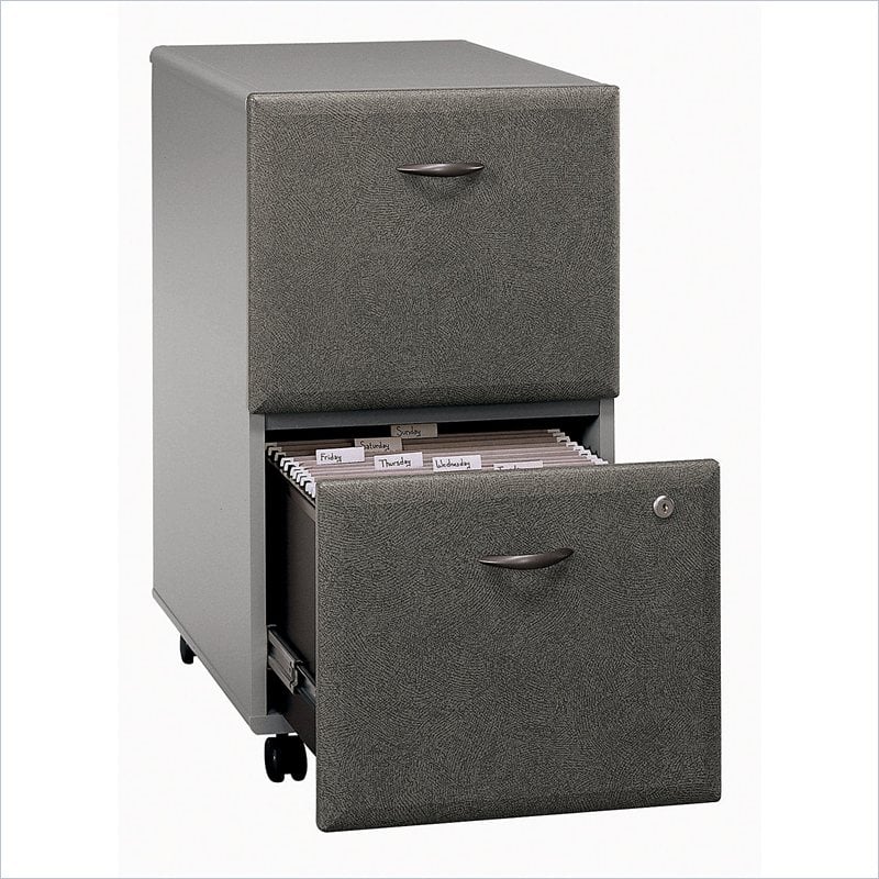   Series A 2 Drawer Vertical Mobile Wood File White Filing Cabinet