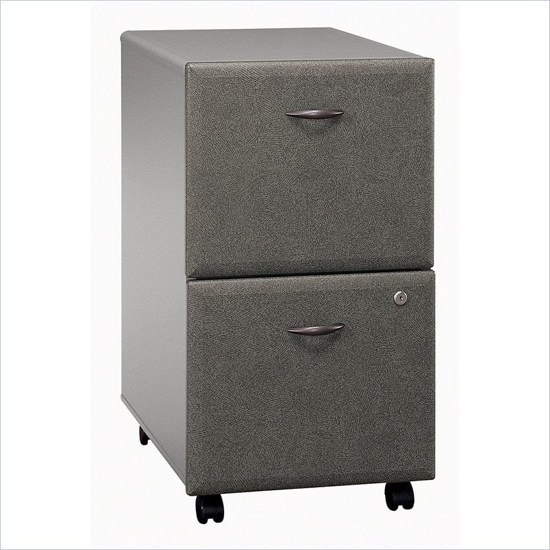   Series A 2 Drawer Vertical Mobile Wood File White Filing Cabinet