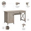 Key West 54W Computer Desk with Storage in Washed Gray - Engineered Wood
