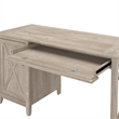 Key West 54W Computer Desk with Storage in Washed Gray - Engineered Wood