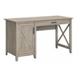 Key West 54W Computer Desk with Storage in Washed Gray - Engineered Wood