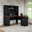 Fairview L Shaped Desk with Hutch in Antique Black - Engineered Wood
