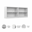 Bush Furniture Universal 2 Shelf Bookcase in Pure White (Set of 2)