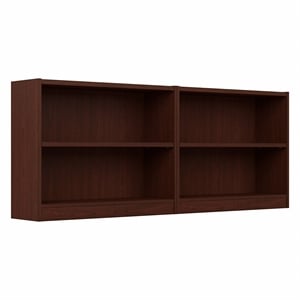 Bush Furniture Universal 2 Shelf Bookcase in Vogue Cherry (Set of 2)