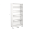 Universal 5 Shelf Bookcase in Pure White - Engineered Wood