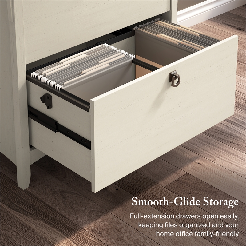 Salinas 2 Drawer Lateral File Cabinet in Antique White - Engineered Wood