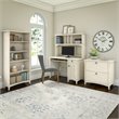 Bush Salinas Mission Desk 4-Piece Engineered Wood Office Suite in Antique White