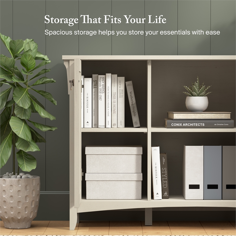 Salinas Accent Storage Cabinet with Doors in Antique White - Engineered Wood