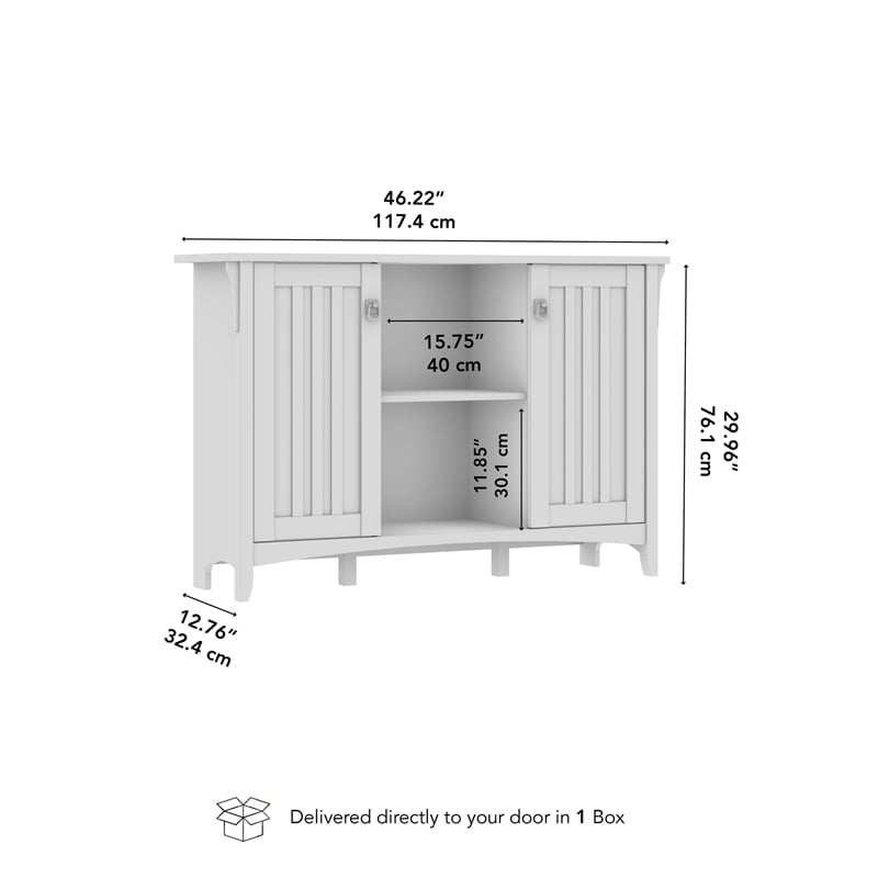Salinas Accent Storage Cabinet with Doors in Antique White - Engineered Wood