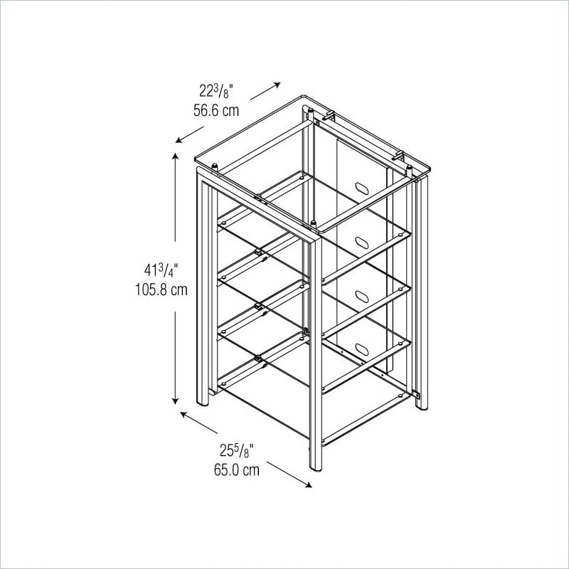 Bush Furniture Platinum Mist Audio Rack 042976441418  