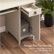 Salinas Small Computer Desk with Hutch in Antique White - Engineered Wood