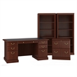 Bush Furniture Saratoga Executive Desk Office Suite in Harvest Cherry