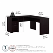 Cabot 60W L Shaped Desk with Drawers in Espresso Oak - Engineered Wood