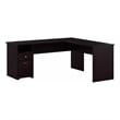 Cabot 72W L Shaped Computer Desk with File in Espresso Oak - Engineered Wood