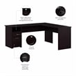 Cabot 72W L Shaped Computer Desk with File in Espresso Oak - Engineered Wood