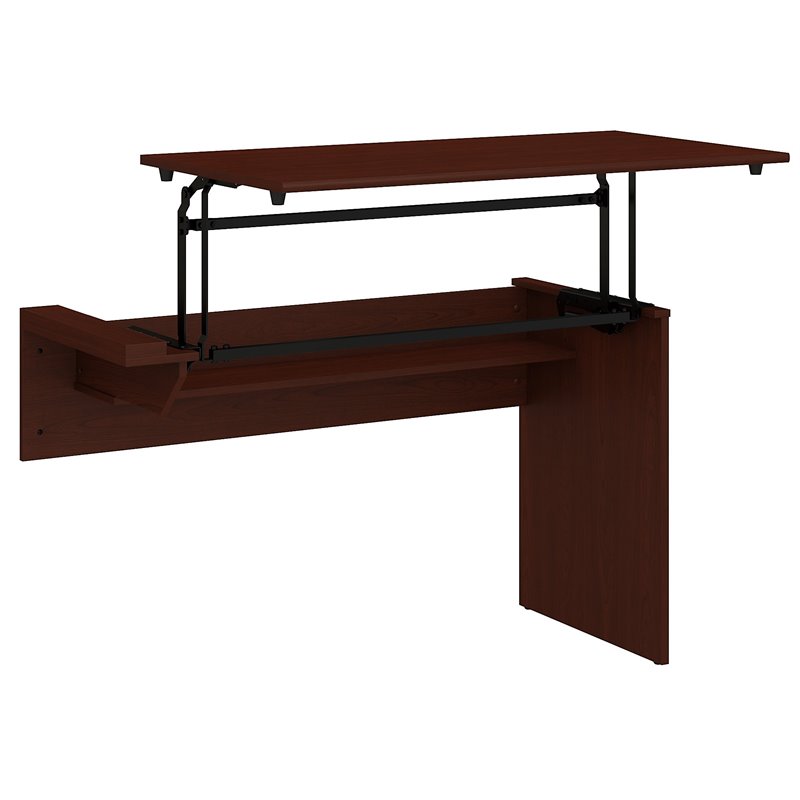 Bush Furniture Cabot 42W 3 Position Sit to Stand Desk Return in Harvest Cherry
