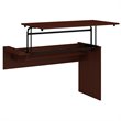 Bush Furniture Cabot 42W 3 Position Sit to Stand Desk Return in Harvest Cherry