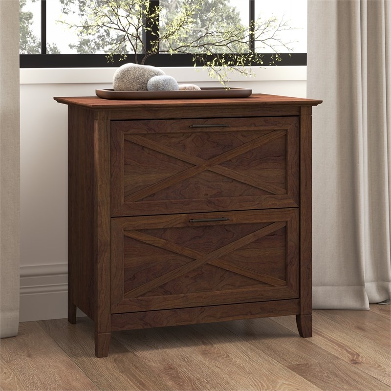 Bush Furniture Key West 2 Drawer File Cabinet in Bing Cherry