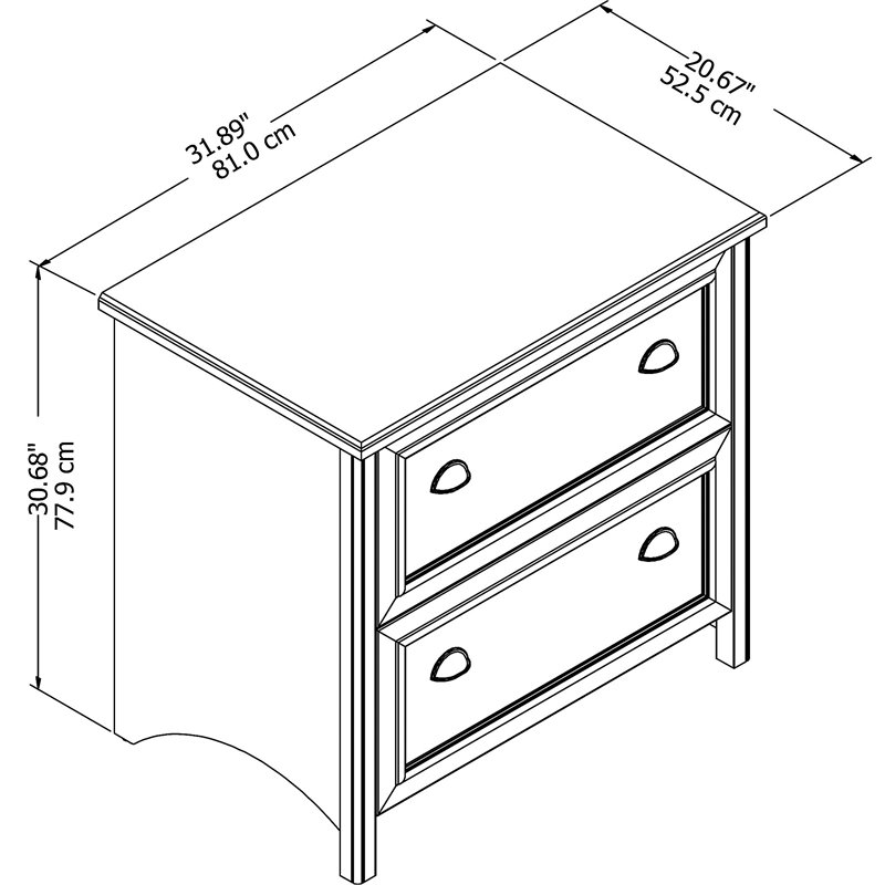 Bush Furniture Fairview 2 Drawer File Cabinet in Antique White
