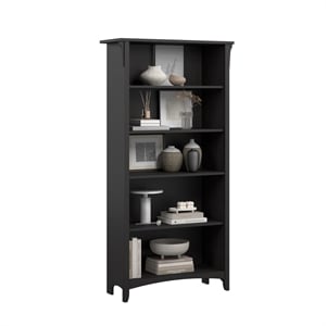 Salinas Tall 5 Shelf Bookcase in Vintage Black - Engineered Wood