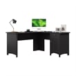Salinas 60W L Shaped Desk with Storage in Vintage Black - Engineered Wood