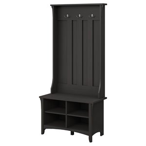 Salinas Hall Tree with Storage Bench in Vintage Black - Engineered Wood