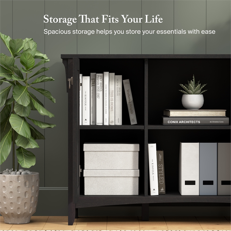 Salinas Accent Storage Cabinet with Doors in Vintage Black - Engineered Wood