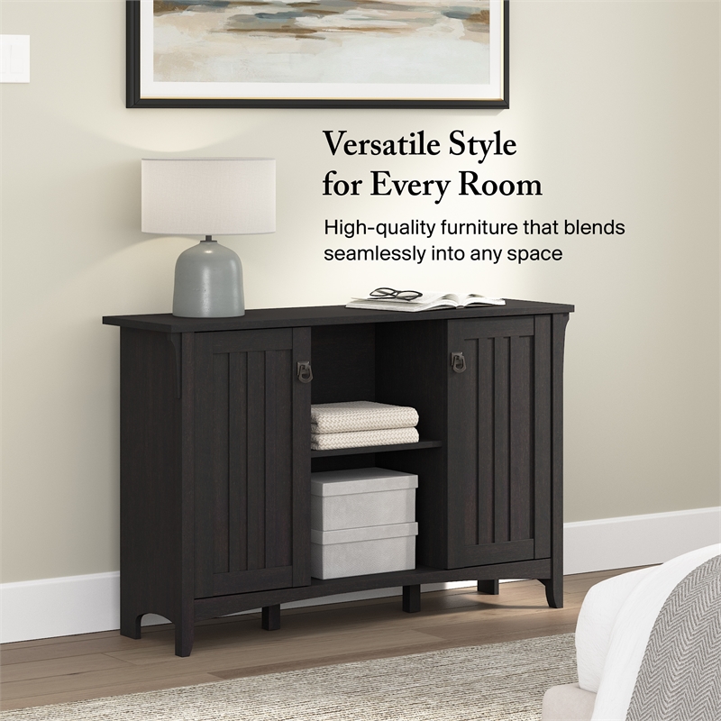 Salinas Accent Storage Cabinet with Doors in Vintage Black - Engineered Wood