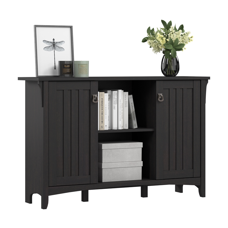 Salinas Accent Storage Cabinet with Doors in Vintage Black - Engineered Wood