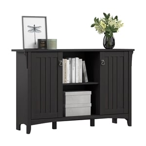 Salinas Accent Storage Cabinet with Doors in Vintage Black - Engineered Wood