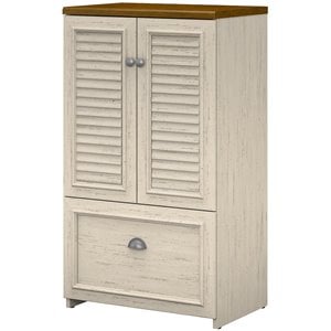Fairview Storage Cabinet with File Drawer in Antique White - Engineered Wood