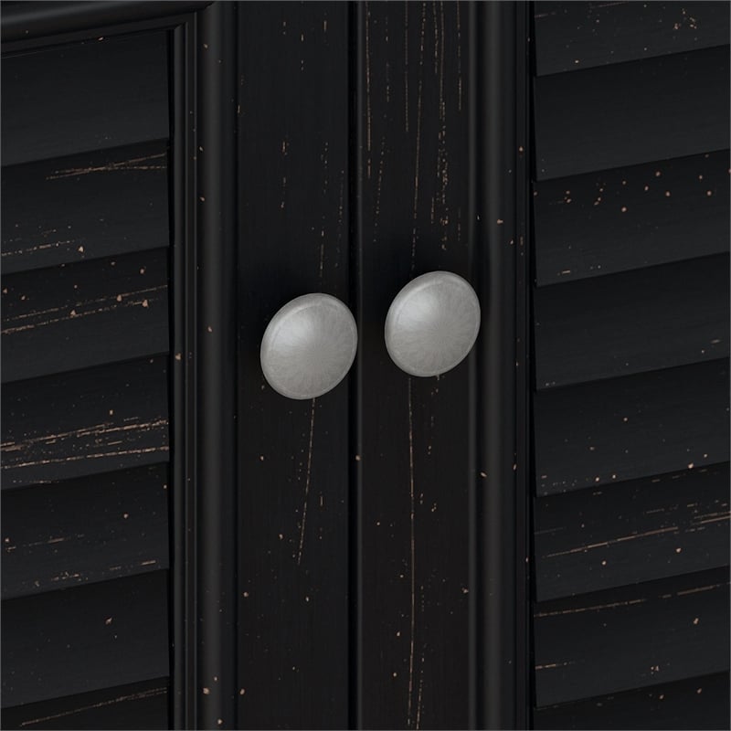Fairview Small Storage Cabinet with Doors in Antique Black - Engineered Wood