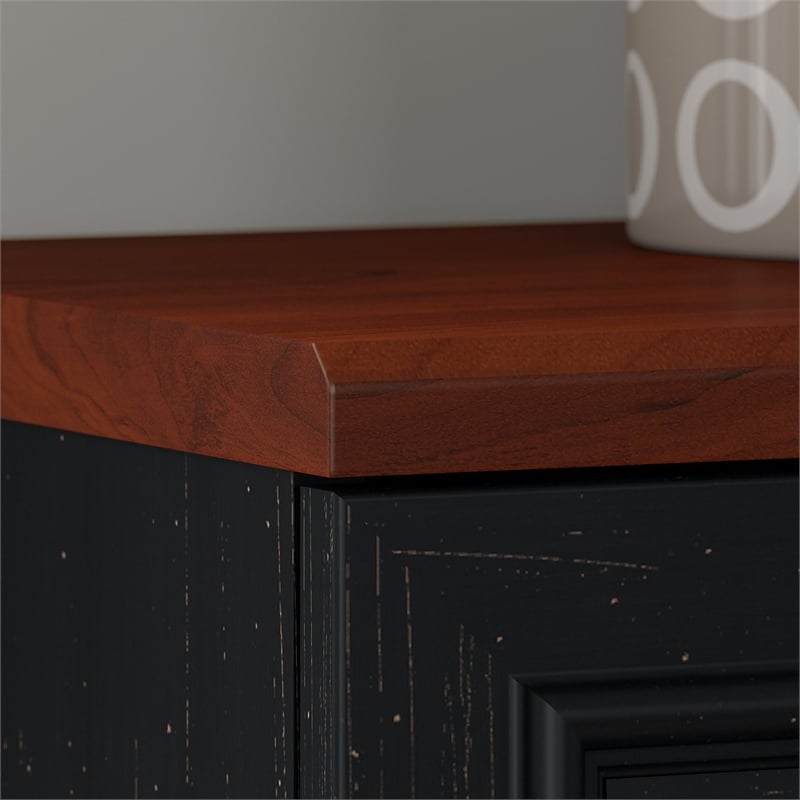 Fairview Small Storage Cabinet with Doors in Antique Black - Engineered Wood