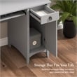 Salinas Small Computer Desk with Hutch in Cape Cod Gray - Engineered Wood