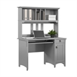 Salinas Small Computer Desk with Hutch in Cape Cod Gray - Engineered Wood