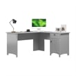 Salinas 60W L Shaped Desk with Storage in Cape Cod Gray - Engineered Wood
