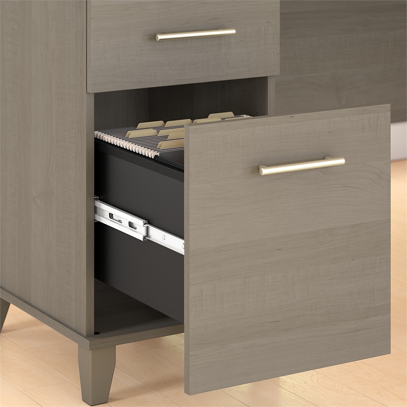Somerset 72W Office Desk with Drawers and Hutch - Engineered Wood