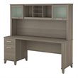 Somerset 72W Office Desk with Drawers and Hutch - Engineered Wood