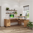 Somerset 72W 3 Position Sit to Stand L Desk in Maple Cross - Engineered Wood