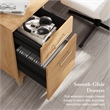 Somerset 72W 3 Position Sit to Stand L Desk in Maple Cross - Engineered Wood