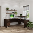 Somerset 72W 3 Position Sit to Stand L Desk in Mocha Cherry - Engineered Wood