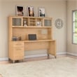 Somerset 72W Office Desk with Drawers and Hutch - Engineered Wood