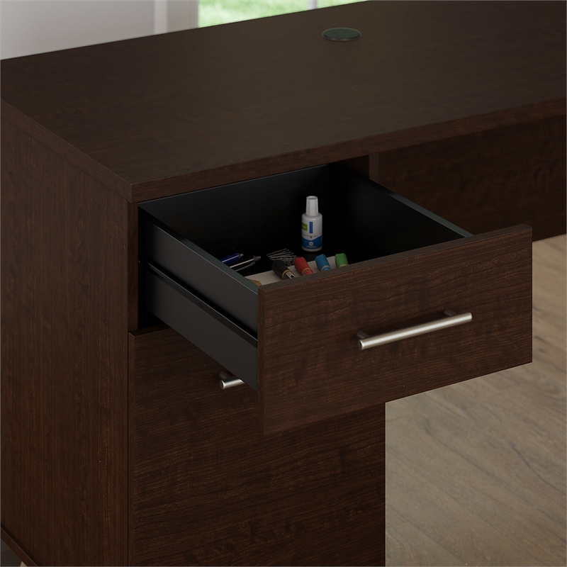 Somerset 72W Office Desk with Drawers and Hutch - Engineered Wood