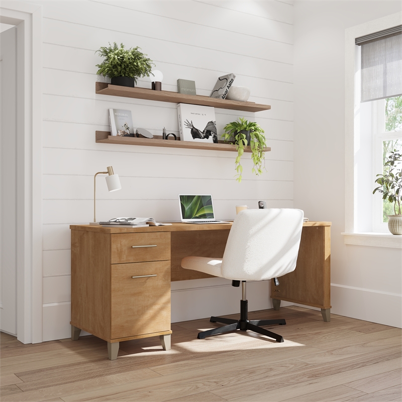Somerset 72W Office Desk with Drawers in Maple Cross - Engineered Wood