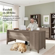Somerset 72W Office Desk with Drawers in Ash Gray - Engineered Wood